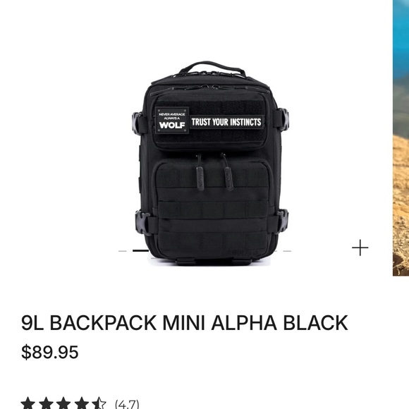 WOLF Alpha Black Mini Backpack - Picture 2 of 9